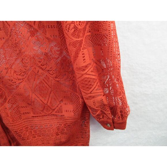 ANTHROPOLOGIE Lace Sheer Women's Small Long Sleeve Button-Up Shirt Blouse - Picture 7 of 11